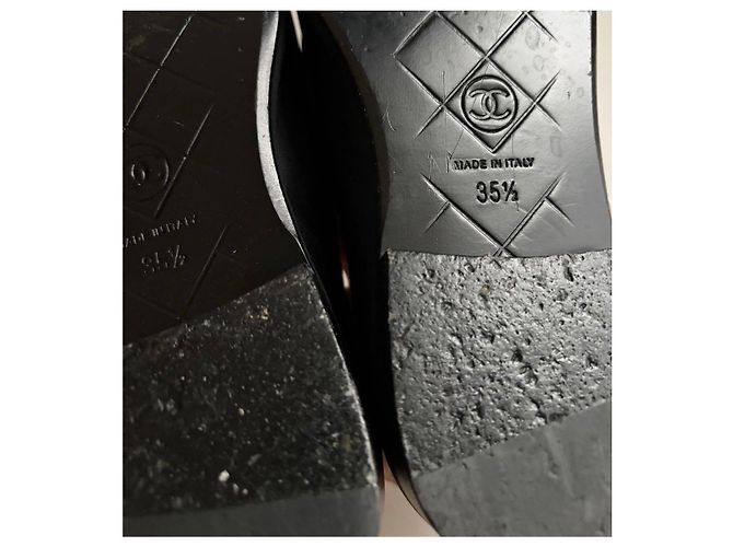 Mocassini Chanel in pelle nera trapuntata con logo CC Nero - vista 11