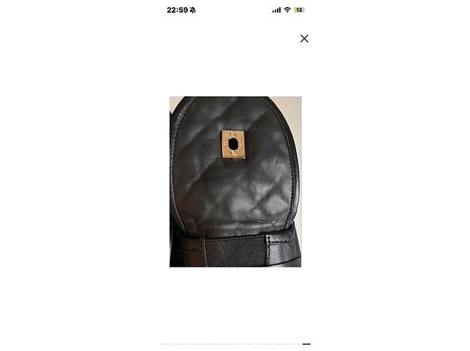 Mocassini Chanel in pelle nera trapuntata con logo CC Nero - vista 12