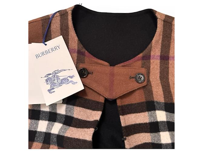 Capa reversible Burberry estampado Check Castaño Negro - vista 9