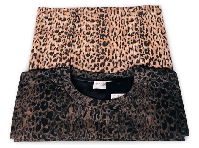 Camiseta Saint Laurent estampado leopardo degradado Castaño Estampado de leopardo - vista 8