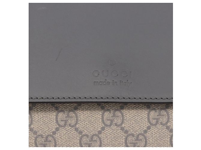 Pochete GUCCI GG Supreme em PVC Branco Prata 353435 Auth ka5268A - vista 18