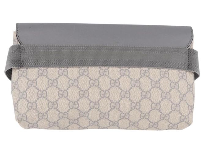 Pochete GUCCI GG Supreme em PVC Branco Prata 353435 Auth ka5268A - vista 2