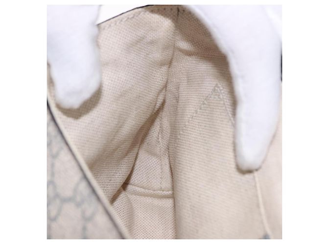 Pochete GUCCI GG Supreme em PVC Branco Prata 353435 Auth ka5268A - vista 21