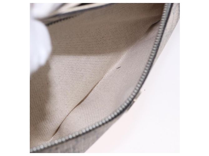 Pochete GUCCI GG Supreme em PVC Branco Prata 353435 Auth ka5268A - vista 24