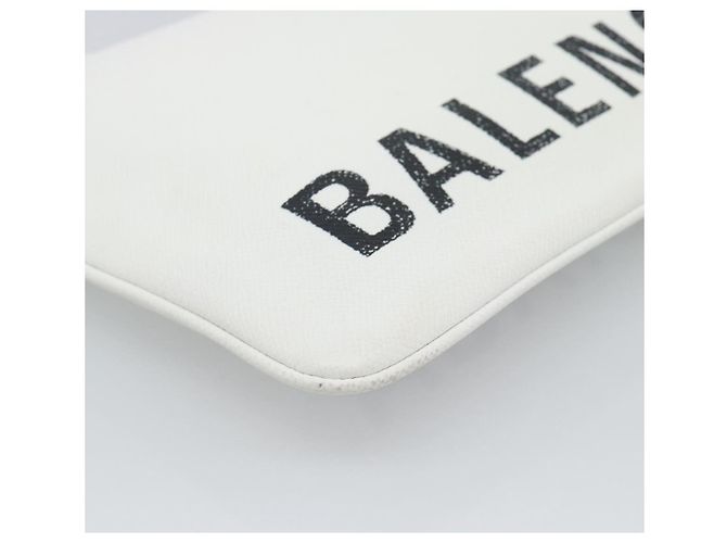Clutch BALENCIAGA in pelle bianco argento 529313 Auth 192768 - vista 14