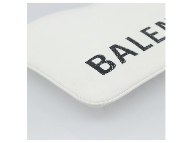 Clutch BALENCIAGA in pelle bianco argento 529313 Auth 192768 - vista 16