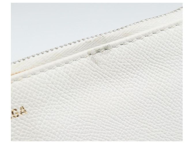 Clutch BALENCIAGA in pelle bianco argento 529313 Auth 192768 - vista 8