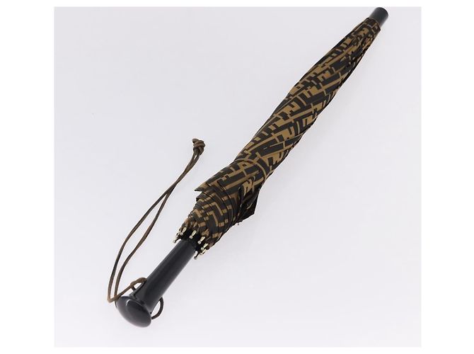 FENDI Zucca Canvas Umbrella Nylon Black Brown Auth YKZ610A - view 13