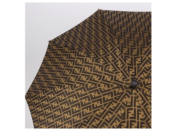 FENDI Zucca Canvas Umbrella Nylon Black Brown Auth YKZ610A - view 3