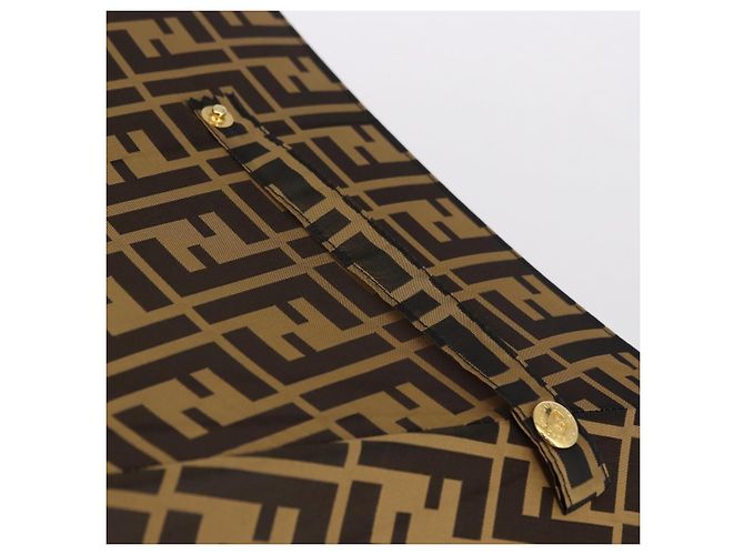 FENDI Zucca Canvas Umbrella Nylon Black Brown Auth YKZ610A - view 8