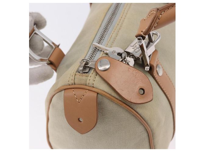 Borsa Christian Dior in tela beige argento Auth ka5216A - vista 17