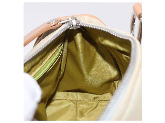 Borsa Christian Dior in tela beige argento Auth ka5216A - vista 19