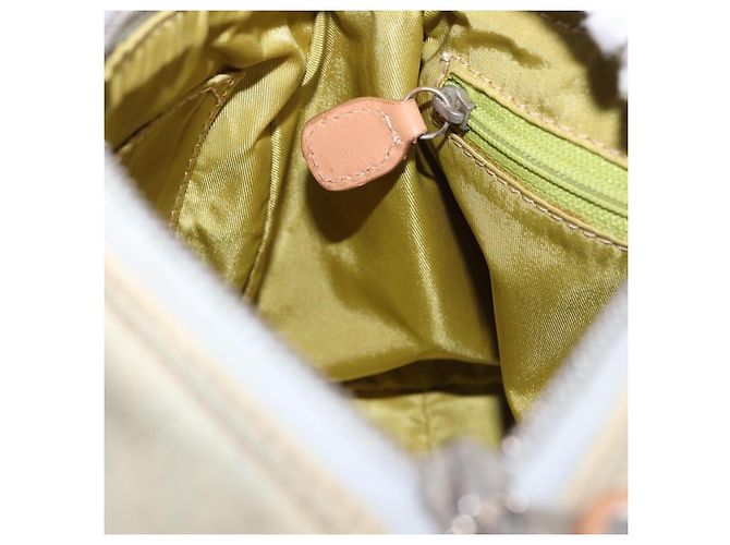 Borsa Christian Dior in tela beige argento Auth ka5216A - vista 20