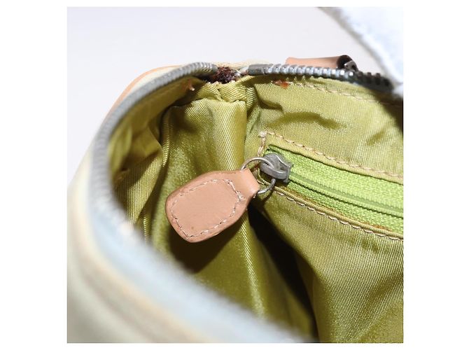 Borsa Christian Dior in tela beige argento Auth ka5216A - vista 21