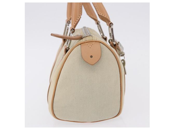 Borsa Christian Dior in tela beige argento Auth ka5216A - vista 4