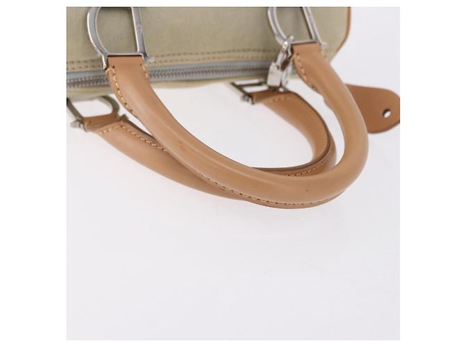 Borsa Christian Dior in tela beige argento Auth ka5216A - vista 7