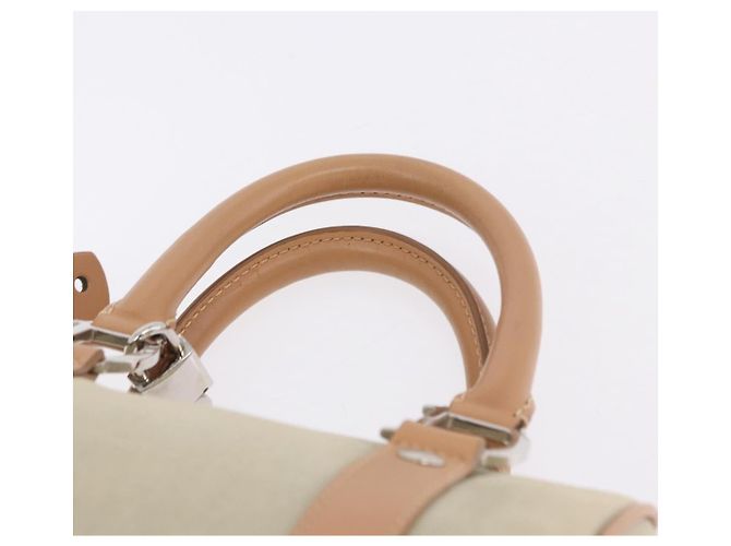 Borsa Christian Dior in tela beige argento Auth ka5216A - vista 8