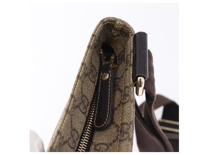 Borsa a Spalla GUCCI GG Supreme PVC Beige Oro 201446 Auth ka5250 D'oro - vista 10