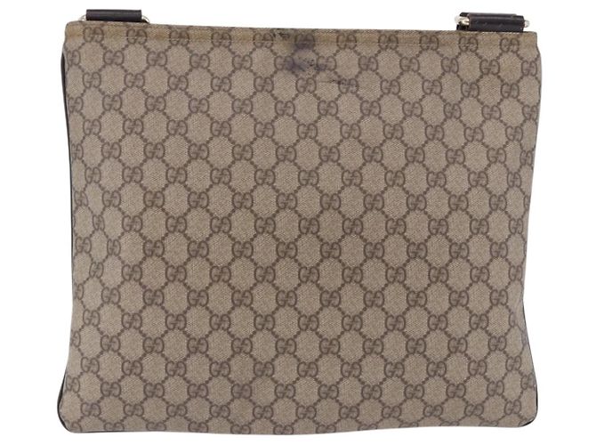 Borsa a Spalla GUCCI GG Supreme PVC Beige Oro 201446 Auth ka5250 D'oro - vista 2
