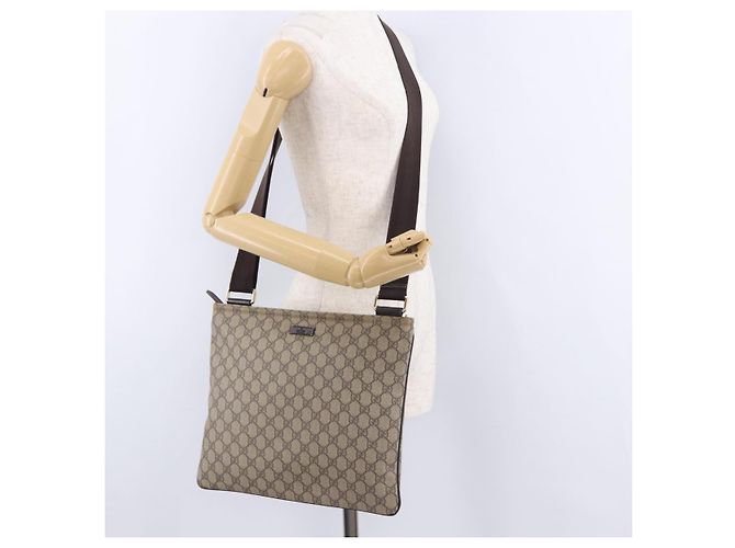 Borsa a Spalla GUCCI GG Supreme PVC Beige Oro 201446 Auth ka5250 D'oro - vista 22