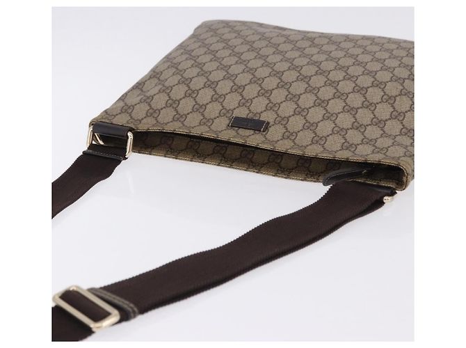 Borsa a Spalla GUCCI GG Supreme PVC Beige Oro 201446 Auth ka5250 D'oro - vista 7