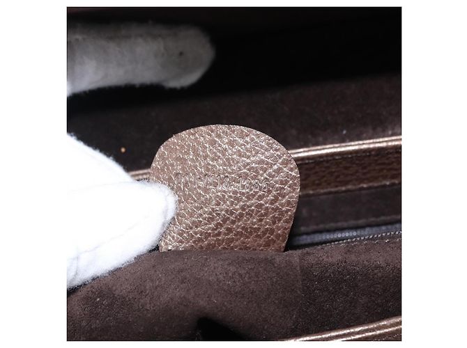 Borsa a mano GUCCI Bamboo in pelle marrone oro 001 1118 1886 Auth ka5245 - vista 12