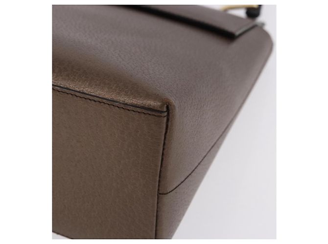 Borsa a mano GUCCI Bamboo in pelle marrone oro 001 1118 1886 Auth ka5245 - vista 15