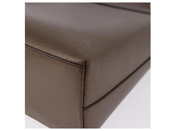 Borsa a mano GUCCI Bamboo in pelle marrone oro 001 1118 1886 Auth ka5245 - vista 9