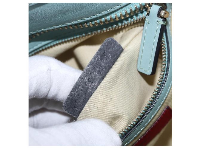 Borsa a mano VALENTINO in pelle 2way Azzurro oro Auth BA14317 D'oro Blu chiaro - vista 12