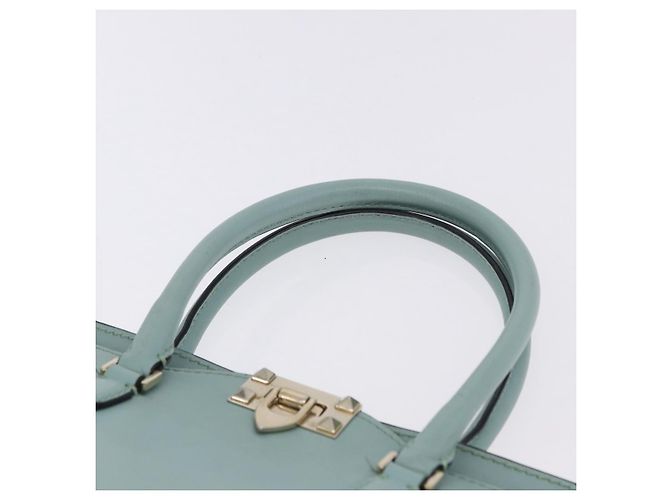 Borsa a mano VALENTINO in pelle 2way Azzurro oro Auth BA14317 D'oro Blu chiaro - vista 14