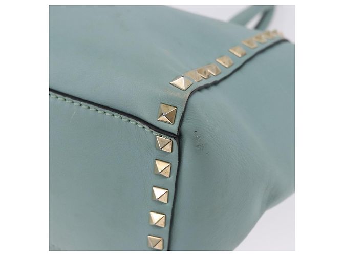 Borsa a mano VALENTINO in pelle 2way Azzurro oro Auth BA14317 D'oro Blu chiaro - vista 16