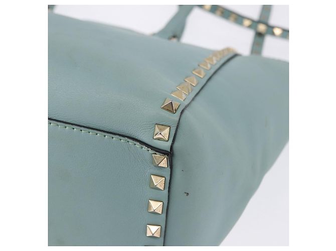 Borsa a mano VALENTINO in pelle 2way Azzurro oro Auth BA14317 D'oro Blu chiaro - vista 18