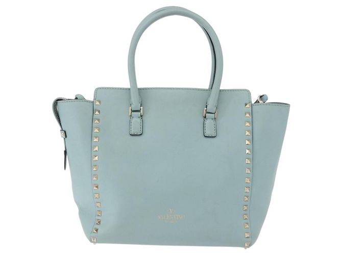 Borsa a mano VALENTINO in pelle 2way Azzurro oro Auth BA14317 D'oro Blu chiaro - vista 2