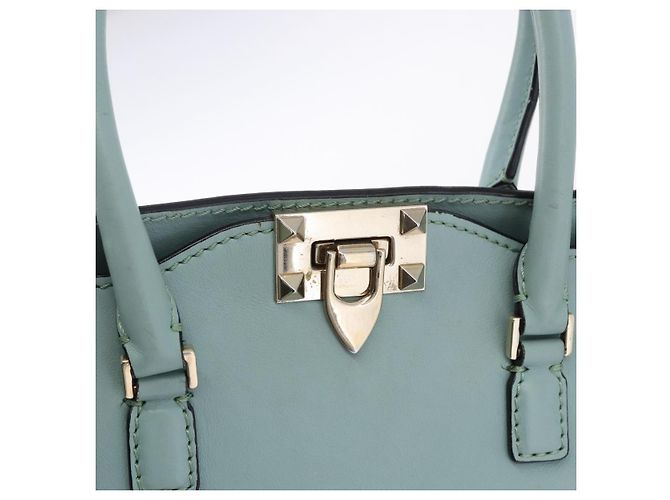 Borsa a mano VALENTINO in pelle 2way Azzurro oro Auth BA14317 D'oro Blu chiaro - vista 20