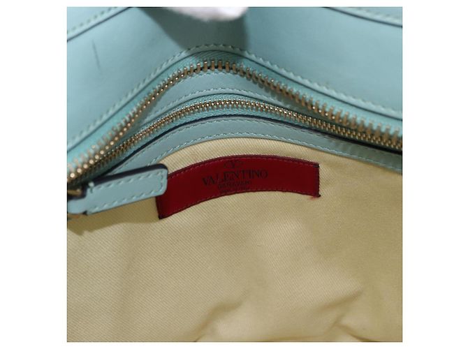 Borsa a mano VALENTINO in pelle 2way Azzurro oro Auth BA14317 D'oro Blu chiaro - vista 21