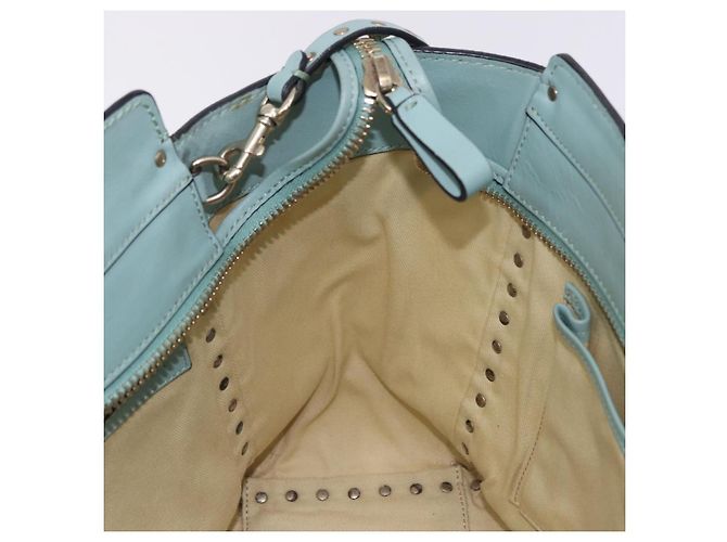 Borsa a mano VALENTINO in pelle 2way Azzurro oro Auth BA14317 D'oro Blu chiaro - vista 22