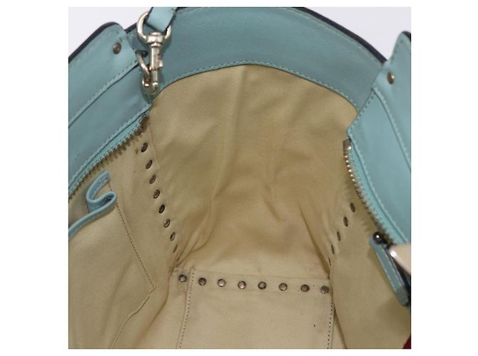 Borsa a mano VALENTINO in pelle 2way Azzurro oro Auth BA14317 D'oro Blu chiaro - vista 23