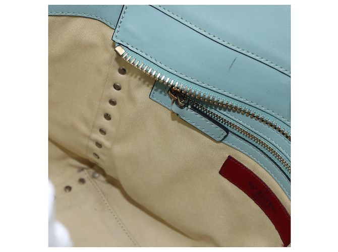Borsa a mano VALENTINO in pelle 2way Azzurro oro Auth BA14317 D'oro Blu chiaro - vista 24