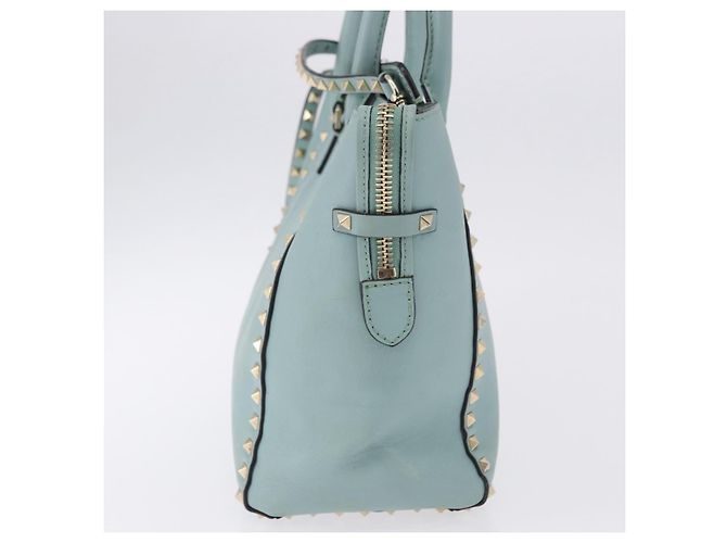 Borsa a mano VALENTINO in pelle 2way Azzurro oro Auth BA14317 D'oro Blu chiaro - vista 3