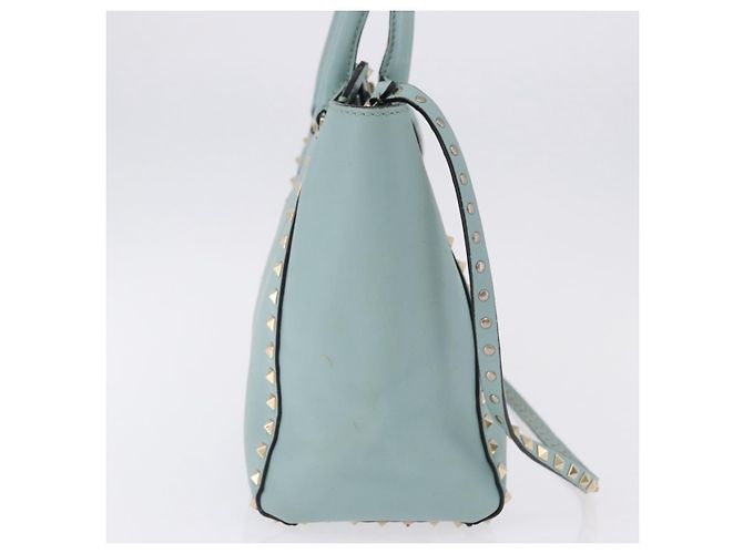 Borsa a mano VALENTINO in pelle 2way Azzurro oro Auth BA14317 D'oro Blu chiaro - vista 4