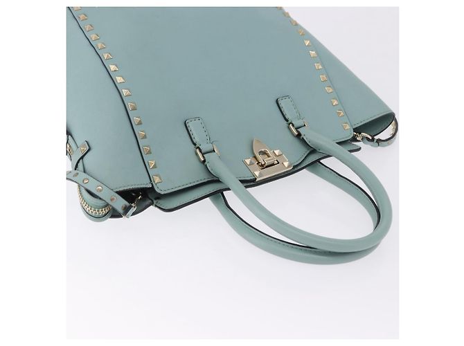 Borsa a mano VALENTINO in pelle 2way Azzurro oro Auth BA14317 D'oro Blu chiaro - vista 6