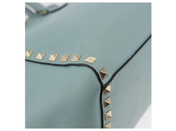 Borsa a mano VALENTINO in pelle 2way Azzurro oro Auth BA14317 D'oro Blu chiaro - vista 9