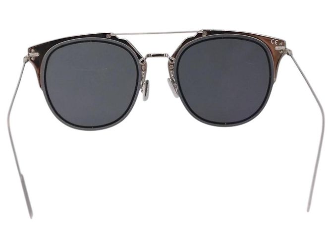 Óculos de sol Christian Dior DIOR HOMME metal Silver Auth BA14496 Prata - vista 2