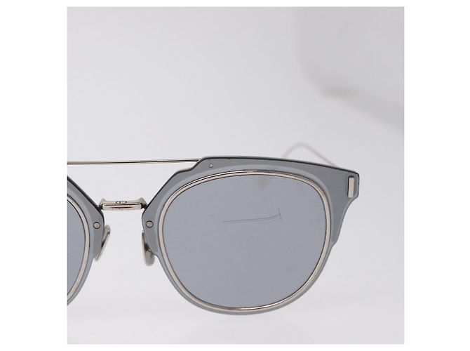 Óculos de sol Christian Dior DIOR HOMME metal Silver Auth BA14496 Prata - vista 4