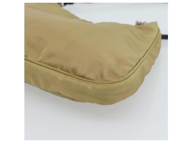Bolsa de Nylon PRADA Bege Prata Auth ar14070 - vista 17