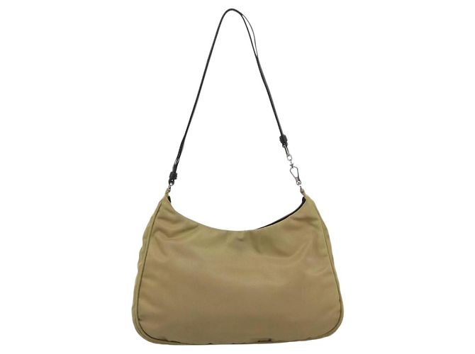 Bolsa de Nylon PRADA Bege Prata Auth ar14070 - vista 2
