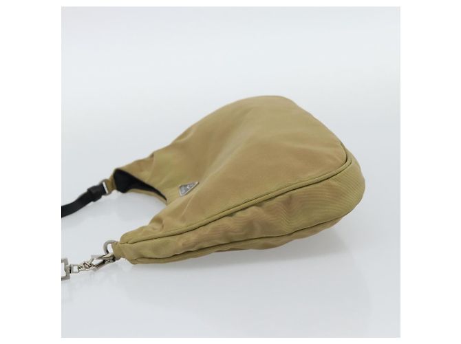 Bolsa de Nylon PRADA Bege Prata Auth ar14070 - vista 3