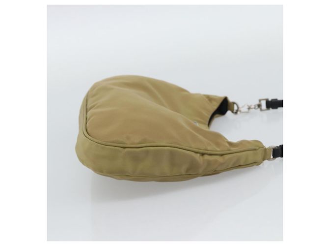 Bolsa de Nylon PRADA Bege Prata Auth ar14070 - vista 4