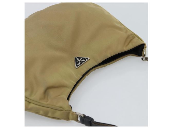 Bolsa de Nylon PRADA Bege Prata Auth ar14070 - vista 6