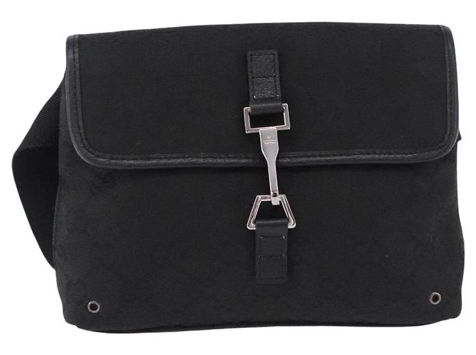 Marsupio GUCCI GG Canvas Nero Argento 92543 Auth 192704A - vista 13